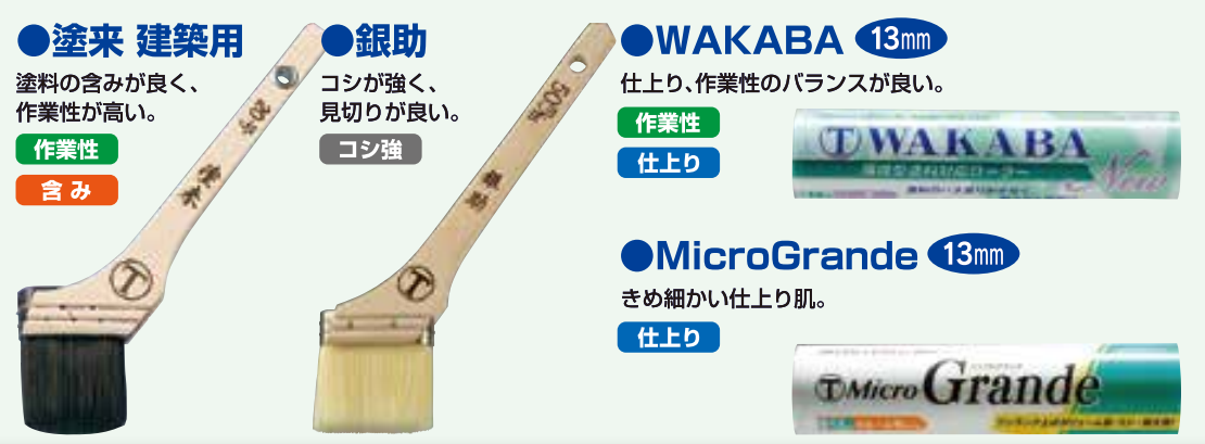  塗来 建築用 銀助 WAKABA 13㎜ MicroGrande 13㎜ 